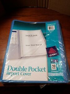 Avery 47347 Double Pocket 3-fastener Report Covers 10 Pack, Light Blue