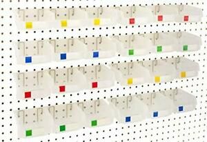 Pegboard Bins – 24 Pack Clear - Hooks to Any Peg Board - Organize Hardware Ac...