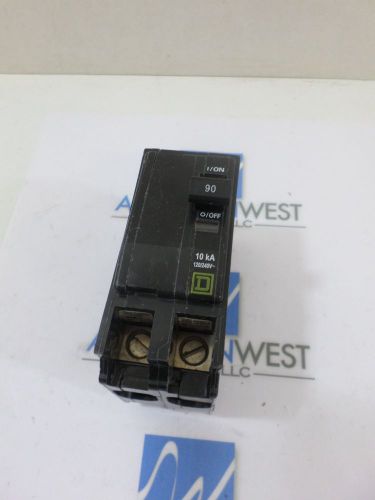 Used square d  qo290 2 pole 90 amp plug in circuit breaker 120/240v 10ka for sale