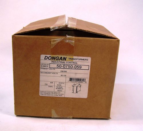 New dongan 50-0750-059 transformer .750kva, 208-600v pri. - 85-130v sec. for sale