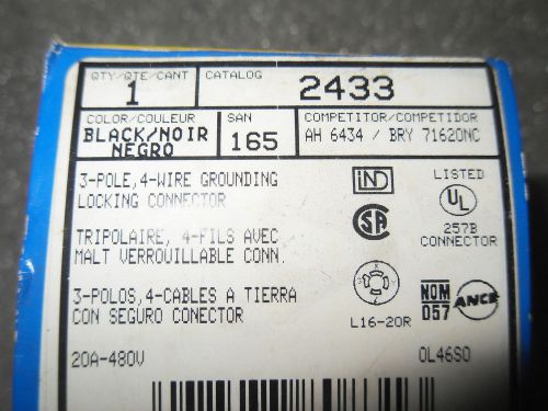 (RR15-2) 1 NIB LEVITON 2433 20A 480VAC CONNECTOR BODY