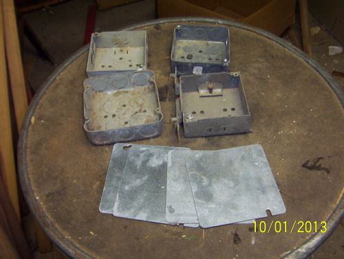 4 X 4 ELECTRICAL JUNCTION BOXES W/ COVERS/SET OF 4