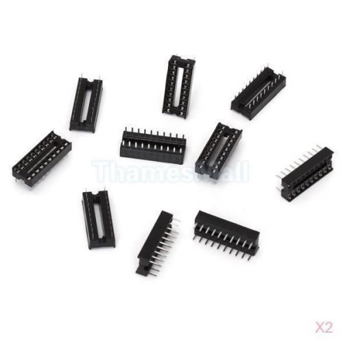 2x set of 10pcs 20pin 20 pin dip ic socket adapter 2.54 mm pitch high quality for sale