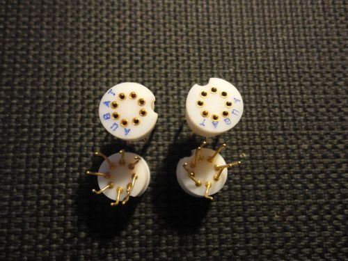 4PCS 8PIN TRANSISTOR SOCKET GOLD PREPPED LEADS