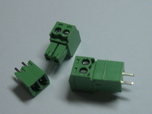 250 pcs Screw Terminal Block Connector 3.81mm 2 pin/way Green Pluggable Type