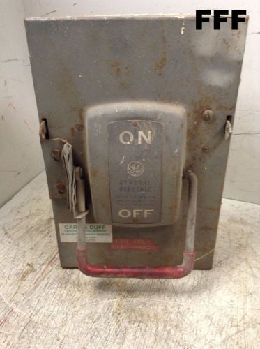 Ge fusible safety switch w/3 fuses cat no th4322 model 2 60a 240 vac 4sn pole for sale