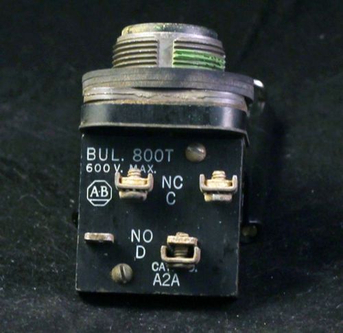 Allen bradley bul. 800t a2a black push button selector switch w/ contact block for sale