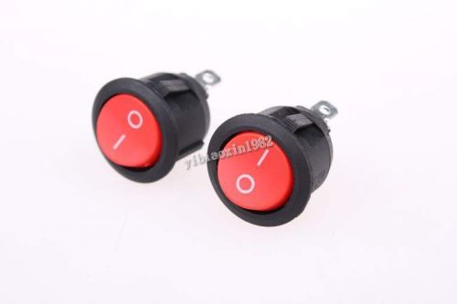 100 pcs 3 pin black red button on/off round rocker switch ac 6a/125v 3a/250v for sale