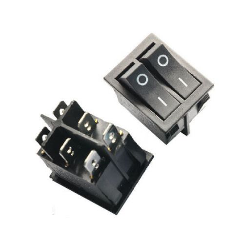 15x 2 row rocker switch 15a/250v 20a/125v power switch 6 gpin black 25*31mm new for sale