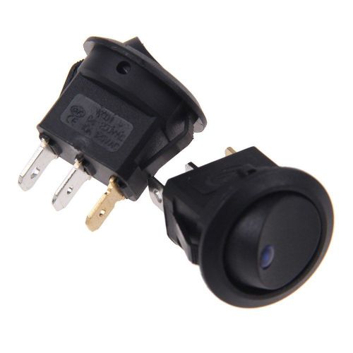 10x Mini Round Black 3 Pin SPDT ON-OFF Rocker Switch Snap-in 6A 250V/10A 125V AC