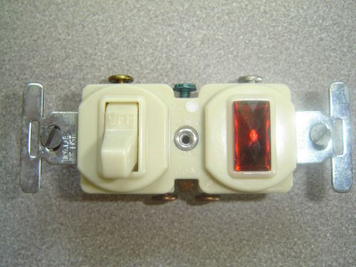 Rodale 692-I Ivory Combination 1 Pole Switch &amp; Pilot Light 15A 120v