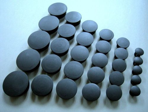 Black nylon hole plug button cover asso.10 16 19 22 25 30mm #ewa11 total 30 pcs for sale