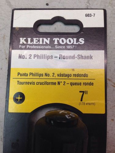 Klein 603-7 #2 Phillips 7&#034; Round Shank New Ready To Ship