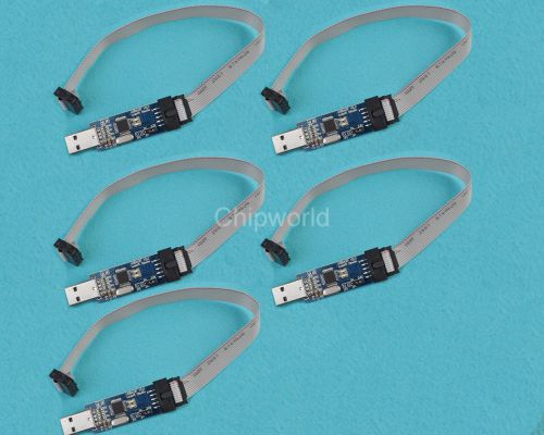 5PCS USBasp USBISP AVR 10-Pin USB Programmer 3.3V/5V ATMEGA328 + Download Cable