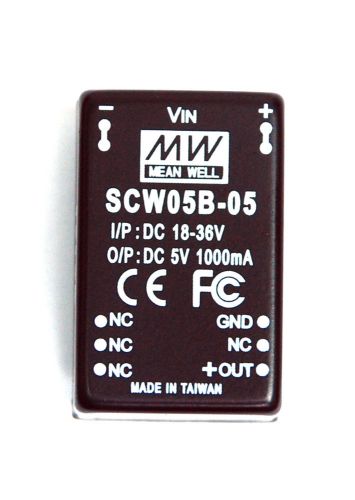 10pc scw05b-05 dc to dc converter vin=24v vout=5v iout=1a pout=5w 5w mean well for sale