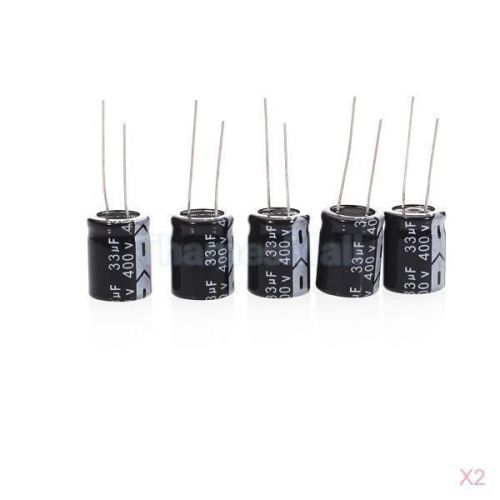2x 5pcs aluminum radial lead electrolytic capacitor 33uf 400v #04877 for sale