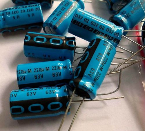 5pcs Philips BC 037 Series 63V220UF Electrolytic capacitors 10x20mm