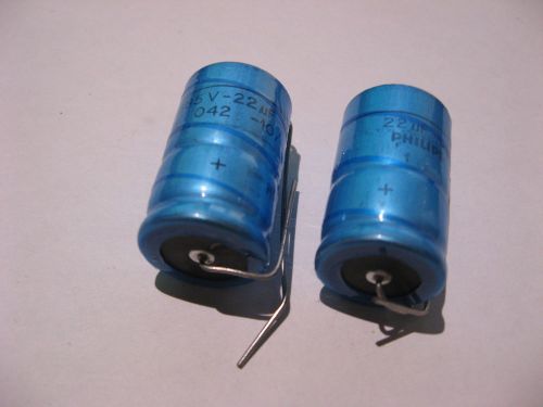 QTY 2 Philips 22uF 385V Electrolytic Capacitor Type HP042 - NOS