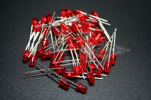 100PCS Lot 2Pin 3mm F3 Super Bright Red Round Top LED Lamp Emitting Diode Light