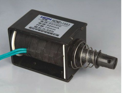 24v pull hold/release 10mm stroke 6.3kg force electromagnet solenoid hcne1-1683 for sale