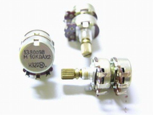 10 audio taper potentiometers 10k ohm 1/4&#034; split shaft for sale