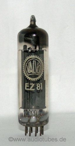 1  tube Valvo Mullard  EZ81 U709 6CA4  horseshoe getter  (410014)  50?s