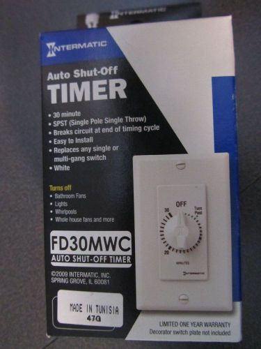 New Intermatic Auto Shut-Off Timer FD30MWC CFL Compatible