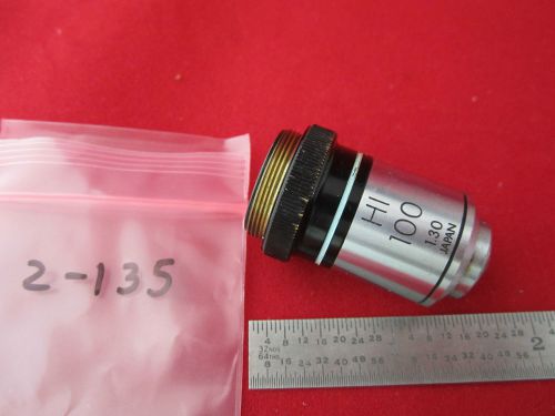 Microscope objective optics olympus japan 100x #2-135 for sale