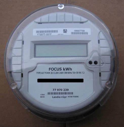 Landis &amp; gyr (l&amp;g), watthour meter (kwh), type alf, focus, 240 volts, 200a, fm2s for sale