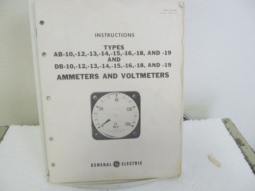 General Electric AB, DB Series Ammeters and Voltmeters Instruction Booklet
