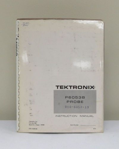 Tektronix p6053b probe instruction manual for sale