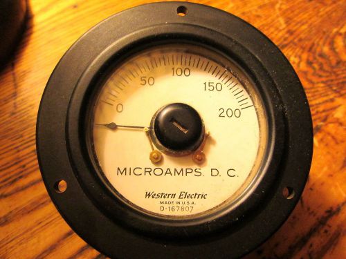 VINTAGE WESTERN ELECTRIC  MICROAMPS D C METER