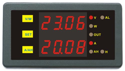 Programmable DC 200V 200A Combo Meter Voltage Amp Power Ah Timer Controller