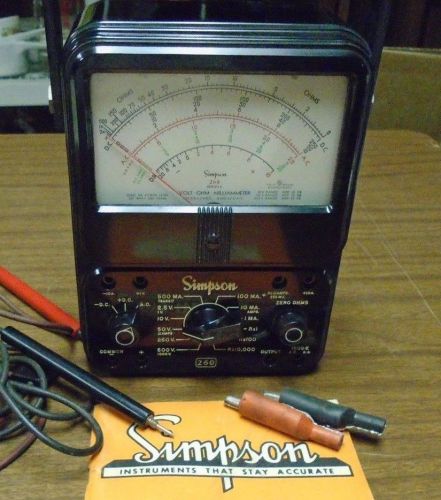 Vintage Simpson 260 Series 6 Voltmeter Volt/Ohm Milliameter w/Probes