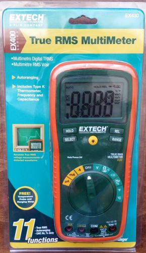 Brand new extech ex430 autoranging true rms multimeter w/ temp and capacitance for sale