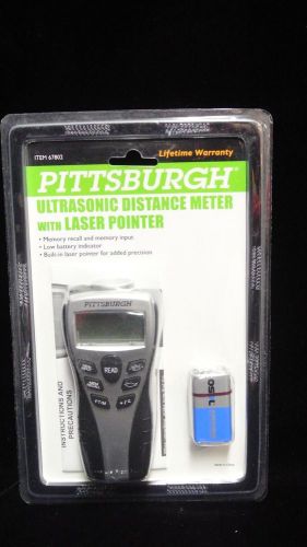 New Pittsburgh Ultrasonic Distance Meter with Laser Pointer Item 67802 (J234)