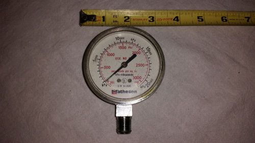 Matheson 63-3133 Pressure Gauge 3000 PSIG Dial Indicator Air Gas Meter PSI KPA