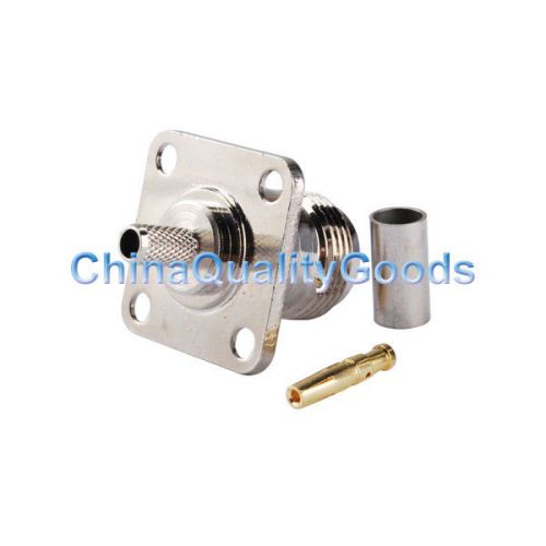 N Crimp female RF connector with 4 hole Panel Mount for LMR195 RG58 cable NEW