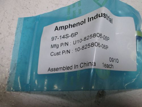 AMPHENOL 97-14S-6P SOLDER TYPE INSERT *NEW OUT OF BOX*