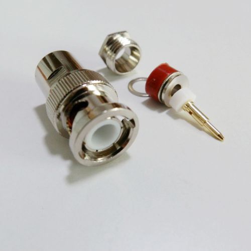 New adapter bnc male plug clamp rg58 rg142 lmr195 rg400 rf connector plug-ins for sale