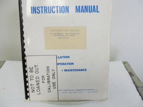 Associated Testing Labs BK-1108 Low/High Temp Environmental Test Chamber Manual