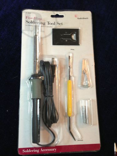 Soldering Tool Set Radio Shack 5 Pc NIP 30 Watt Iron-Stand-Clamp-Tool-Solder