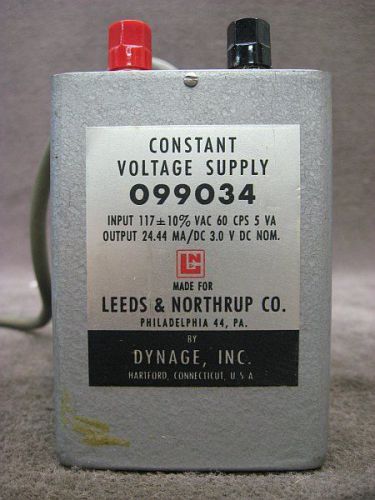 Leeds &amp; Northrup Constant Voltage DC Power Supply 099034 3-Volt 24.44-mA