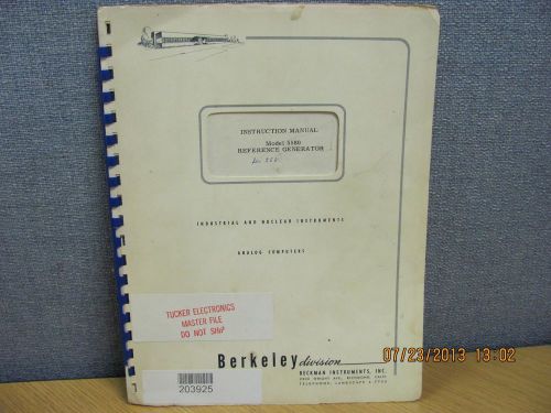 BERKELEY MODEL 5580: Reference Generator - Instruction Manual w/schematics 17939