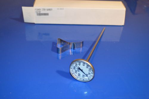 Ertco single scale bi-metal thermometer 50-550 deg. f 8-3/8&#034; long, fisher 15076f for sale
