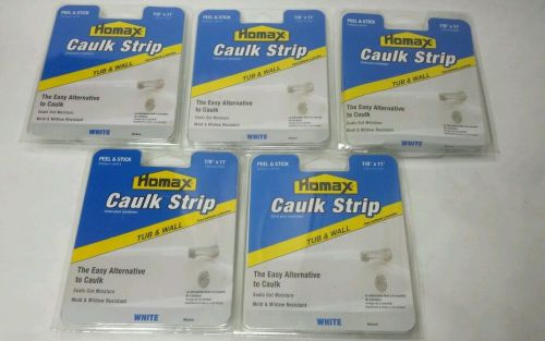 Lot Of 5 New HOMAX Peel And Stick Caulk Tape Tub And Wall White