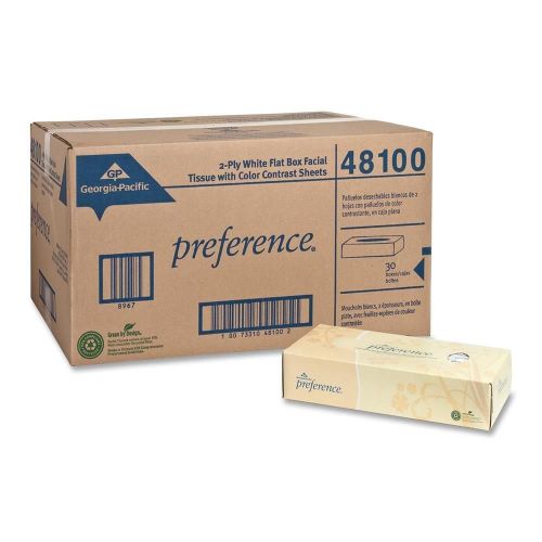 Georgia pacific corp. facial tissue, flat box, 2 ply, 30 box/ct, whi [id 159881] for sale