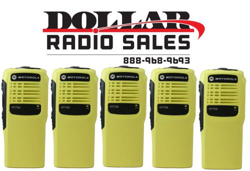 5 New Yellow Refurbished Front Housing For Motorola HT750 16CH Two Way Radios