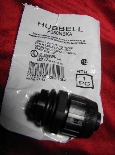 Hubbell Insulated Connector 1/2&#034; Nylon Straight P050NBKA 6D102