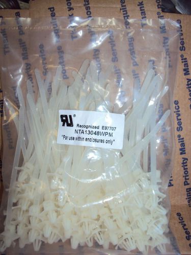 1000 Push Mount Cable Ties For Electrical Enclosures/Imports 6/6 Natural Nylon